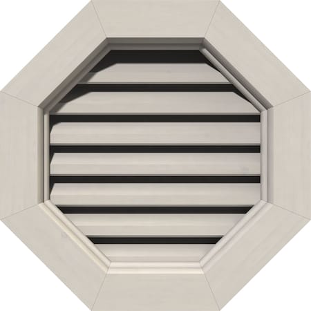 Ekena Millwork Octagonal Gable Vent, Functional, Western Red Cedar Gable Vent w/Brick Mould Face Frame, 32"W x 32"H GVWOC32X3200SFPWR